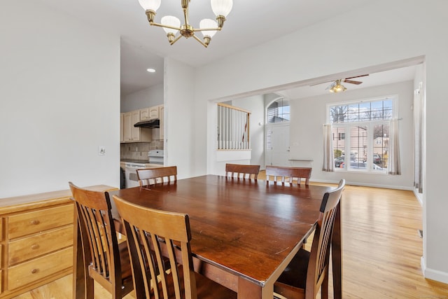 18 Catalpa St, Norwalk, CT 06851 - dining area featuring a chandelier, recessed lighting, light wood-type flooring, and baseboards