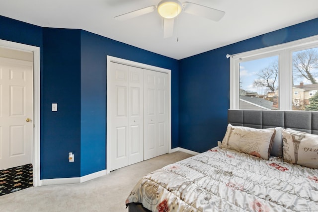 18 Catalpa St, Norwalk, CT 06851 - bedroom with a closet, ceiling fan, baseboards, and carpet