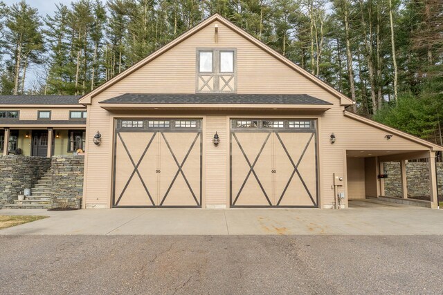garage with a detached garage