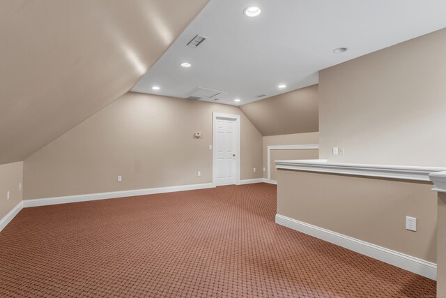 6 Ely Ln, Killingworth, CT 06419 - additional living space featuring lofted ceiling, recessed lighting, baseboards, and light colored carpet
