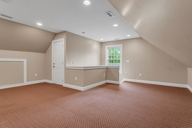 6 Ely Ln, Killingworth, CT 06419 - bonus room featuring vaulted ceiling, carpet floors, baseboards, and recessed lighting