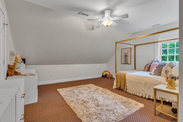 6 Ely Ln, Killingworth, CT 06419 - carpeted bedroom with vaulted ceiling, a ceiling fan, and baseboards