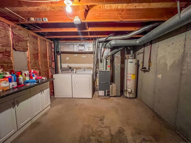 1516 E Main St Apt 18, Meriden, CT 06450 - unfinished below grade area with gas water heater, separate washer and dryer, and heating unit
