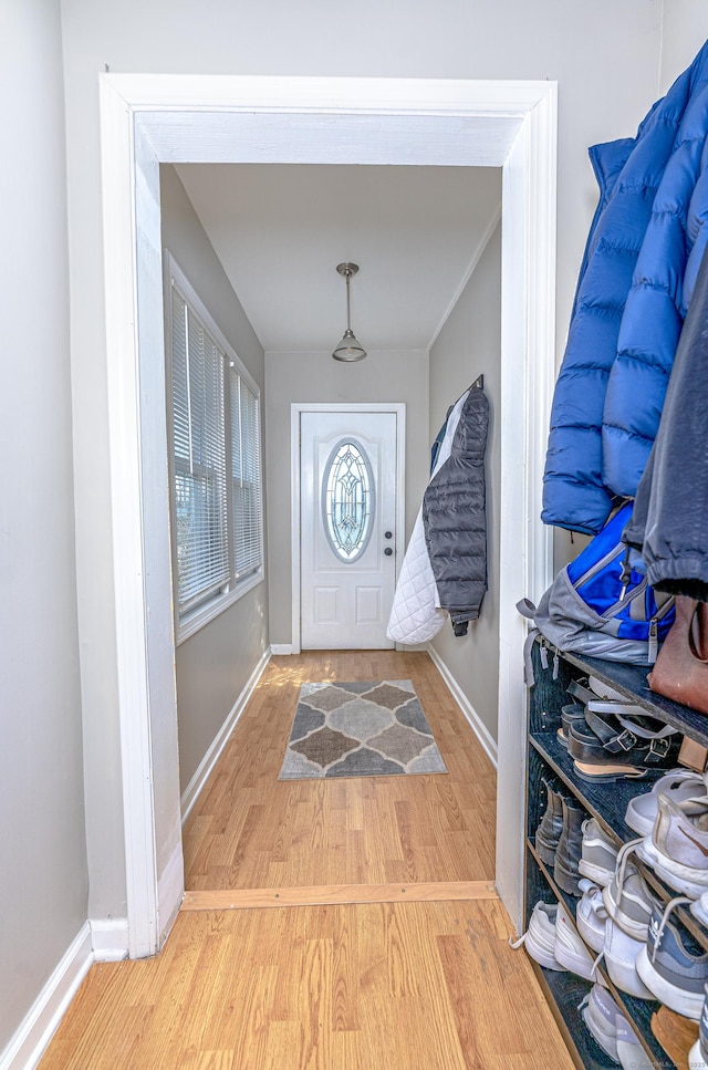 188 Meadow St, Branford, CT 06405 - foyer featuring baseboards and light wood-style floors