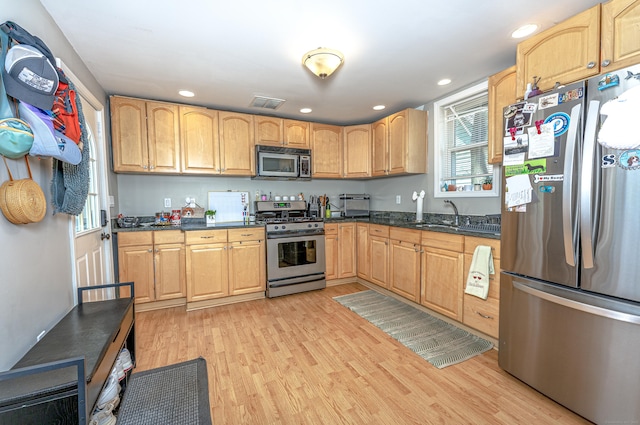 188 Meadow St, Branford, CT 06405 - kitchen featuring light wood-style floors, a wealth of natural light, and stainless steel appliances