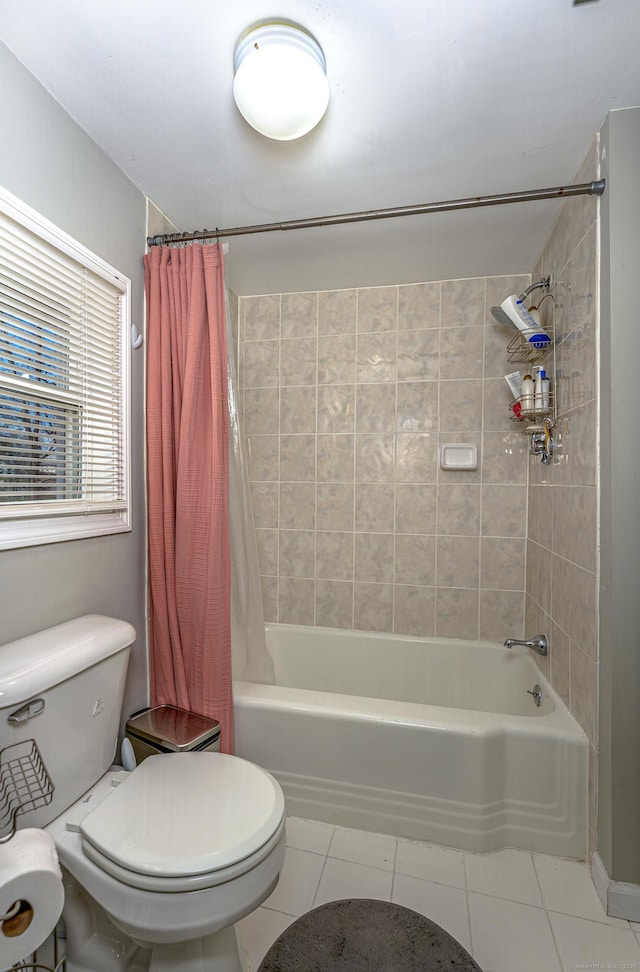 188 Meadow St, Branford, CT 06405 - bathroom with tile patterned flooring, shower / bathtub combination with curtain, and toilet