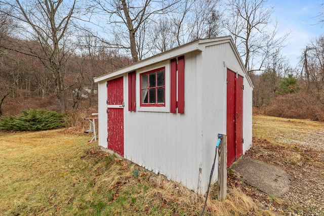 view of shed