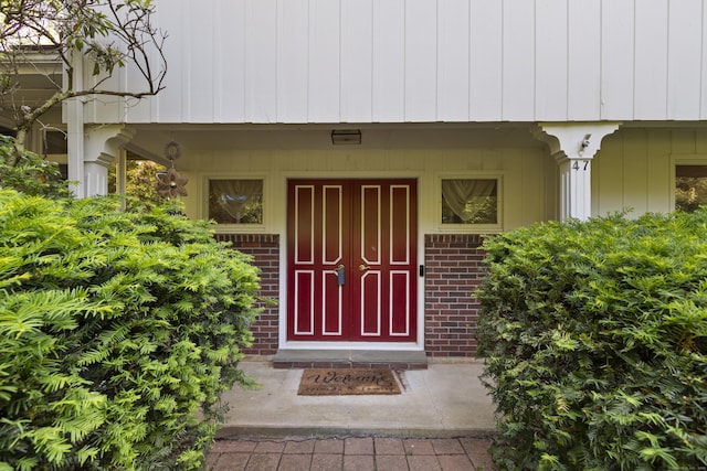 47 Notch Rd, Simsbury, CT 06092 - entrance to property with brick siding and covered porch