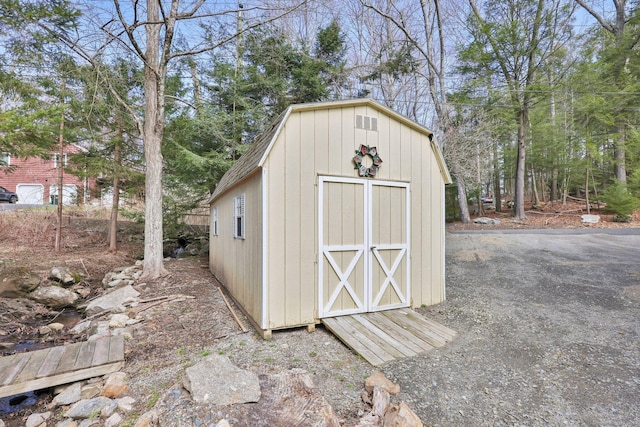 view of shed