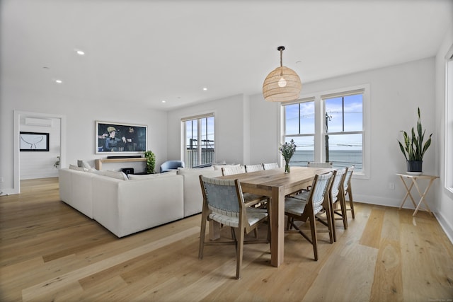 185 Main St Apt 301, East Lyme, CT 06357 - dining room featuring light wood-type flooring, recessed lighting, and baseboards