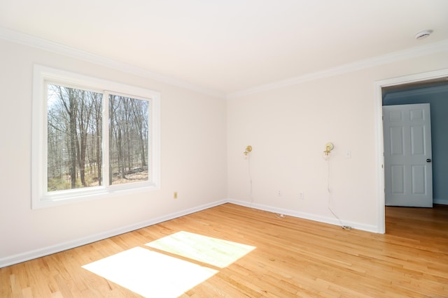 73A Long Meadow Hill Rd, Brookfield, CT 06804 - spare room with crown molding, baseboards, light wood finished floors, and a smoke detector