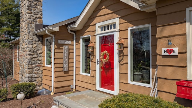 3 Mountain Dr, New Milford, CT 06776 - property entrance featuring a chimney
