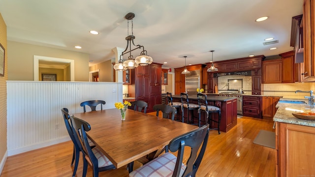 3 Mountain Dr, New Milford, CT 06776 - dining space featuring light wood-style flooring, visible vents, and recessed lighting