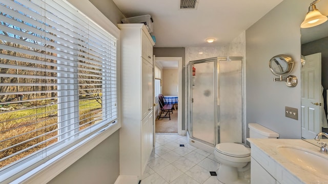3 Mountain Dr, New Milford, CT 06776 - full bath with toilet, a stall shower, vanity, and visible vents