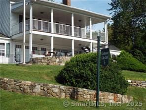 3 Mountain Dr, New Milford, CT 06776 - rear view of house featuring a balcony