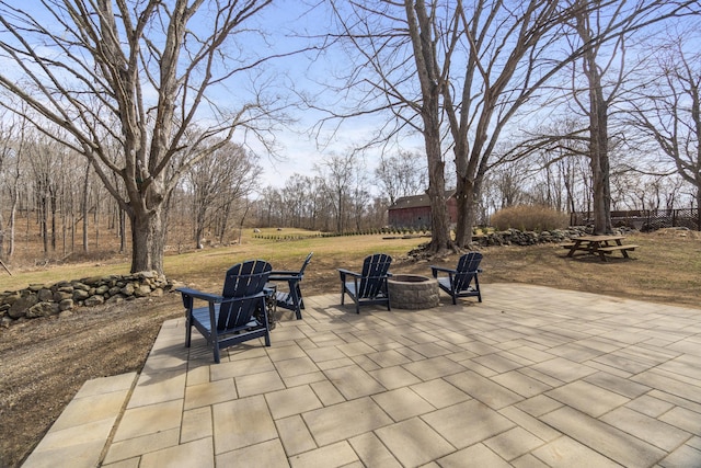 136 Tater Hill Rd, East Haddam, CT 06423 - view of patio / terrace with an outdoor fire pit