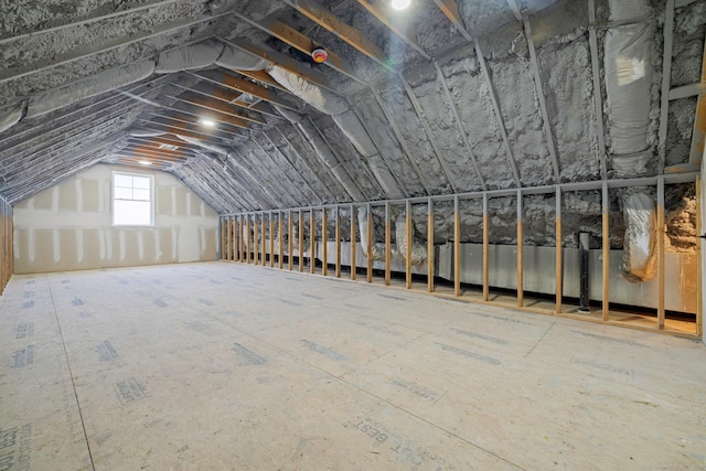 view of unfinished attic