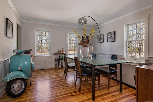8 Shelter Rock Rd, East Haddam, CT 06423 - dining room featuring ornamental molding and light wood-style flooring