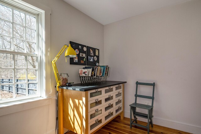 8 Shelter Rock Rd, East Haddam, CT 06423 - bar with healthy amount of natural light and wood finished floors