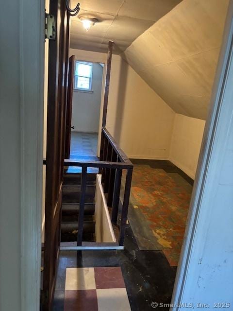 94 Morris St, West Haven, CT 06516 - stairs featuring vaulted ceiling