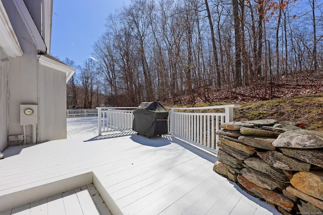 deck with area for grilling