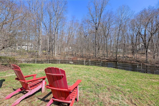 view of yard featuring fence