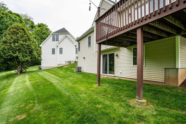175 Thistle Pond Dr Unit 175, Bloomfield, CT 06002 - view of green lawn with a wooden deck