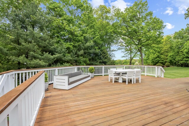3 Mayflower Ln, Weston, CT 06883 - deck with outdoor dining space and outdoor lounge area