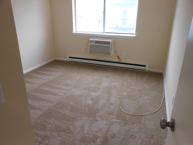 155 Short Beach Rd Unit 206, Stratford, CT 06615 - carpeted empty room with baseboard heating and an AC wall unit