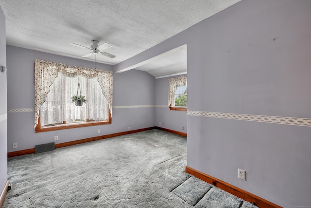 39 Smith St, Bristol, CT 06010 - empty room featuring a ceiling fan, baseboards, carpet, and a textured ceiling