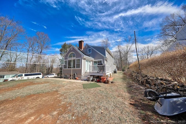 exterior space with a chimney