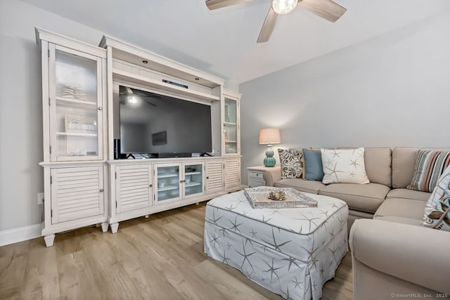 76 Carriage Path S Unit 76, Milford, CT 06460 - living room featuring baseboards, wood finished floors, and ceiling fan