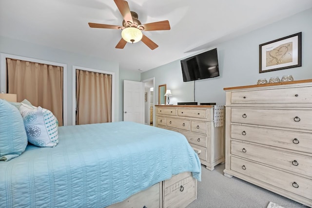 76 Carriage Path S Unit 76, Milford, CT 06460 - bedroom featuring light colored carpet and ceiling fan