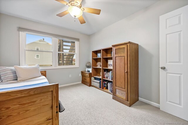 76 Carriage Path S Unit 76, Milford, CT 06460 - bedroom with baseboards, carpet flooring, and ceiling fan