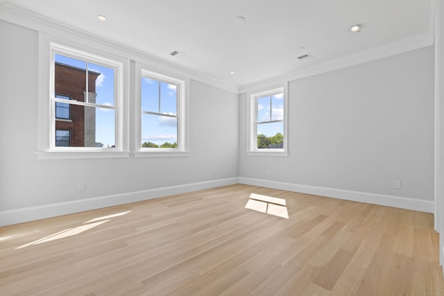 22 W Main St Unit 3, Groton, CT 06355 - unfurnished room featuring crown molding, light wood-style flooring, recessed lighting, baseboards, and visible vents