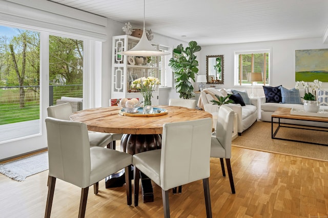 dining room featuring light wood-style flooring