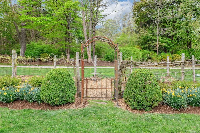 view of yard with fence