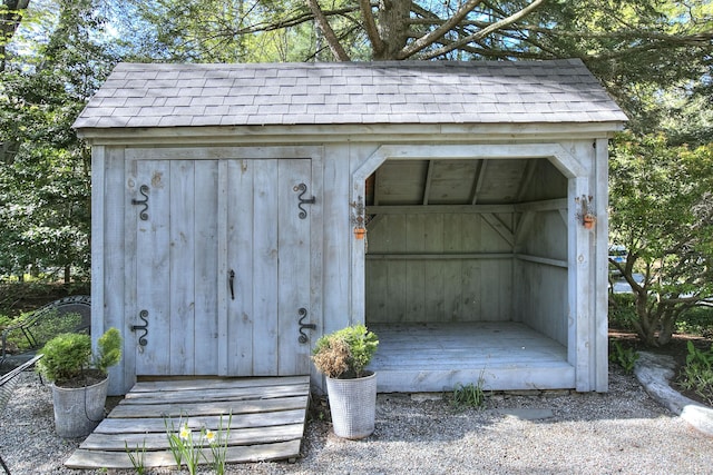 view of shed