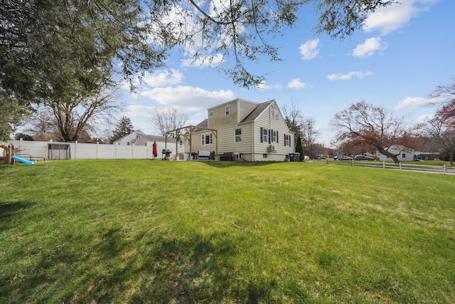 view of yard with fence