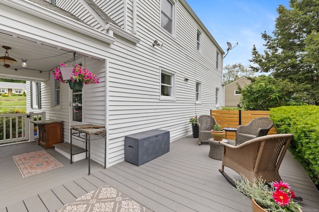 81 Beelzebub Rd, South Windsor, CT 06074 - deck with ceiling fan