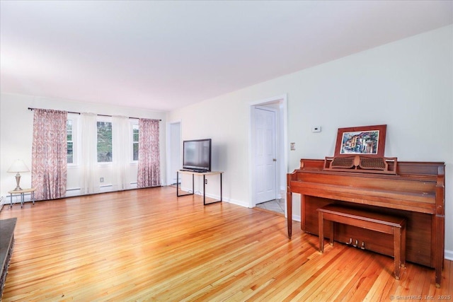 living room with light wood-style floors