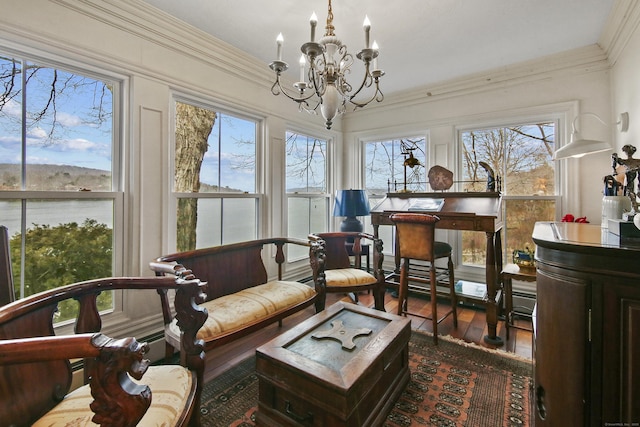 77 Main St, East Haddam, CT 06423 - sunroom / solarium featuring a chandelier