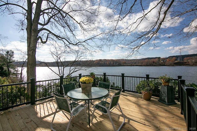 77 Main St, East Haddam, CT 06423 - deck with a water view and outdoor dining space