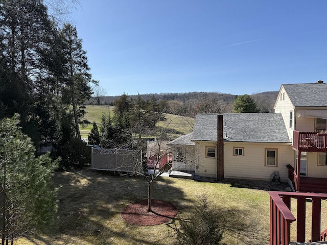 view of yard featuring a deck