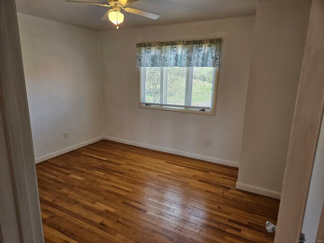 230 Old Field Rd, Southbury, CT 06488 - unfurnished room with hardwood / wood-style flooring, ceiling fan, and baseboards