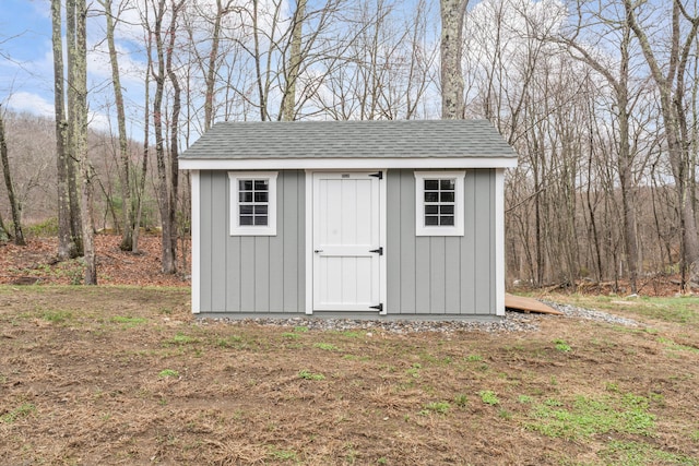view of shed