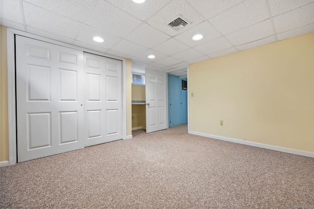 9 Pine Hill Avenue Ext, Norwalk, CT 06855 - unfurnished bedroom featuring visible vents, baseboards, a closet, recessed lighting, and carpet flooring
