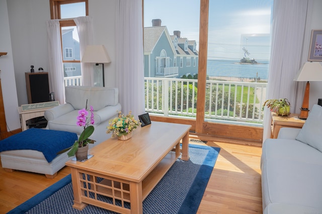 78 Limewood Ave, Branford, CT 06405 - living room with wood finished floors and a water view