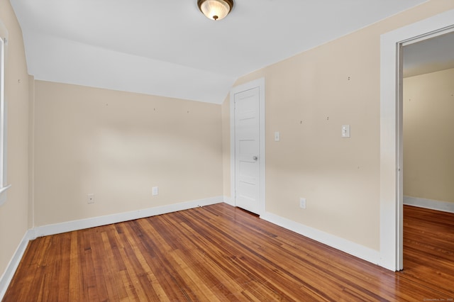 123 Fowler Avenue Ext, Meriden, CT 06451 - spare room with hardwood / wood-style floors and vaulted ceiling