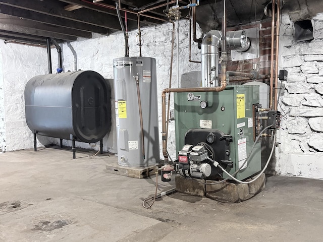 220 W Rd, Colchester, CT 06415 - utilities with heating fuel, electric water heater, and a heating unit